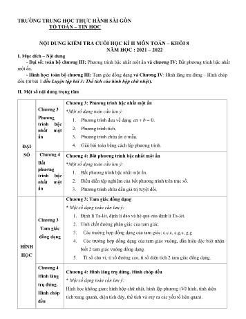 7 Đề tham khảo ôn tập học kỳ II môn Toán Lớp 8 - Năm học 2021-2022 - Trường Trung học Thực hành Sài Gòn