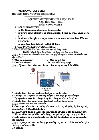 Đề cương ôn tập kiểm tra học kỳ II môn Công nghệ Lớp 8 (Kết nối tri thức và cuộc sống) - Năm học 2023-2024 - Trần Thị Nhung