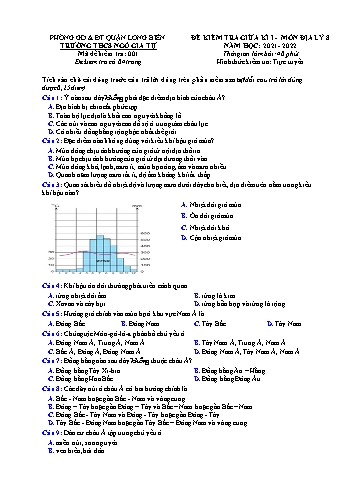 Đề kiểm tra giữa kì I môn Địa lý Lớp 8 - Năm học 2021-2022 - Nguyễn Ninh Chi (Có đáp án)
