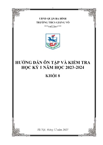 Đề cương ôn tập và kiểm tra học kỳ I môn Toán Lớp 8 - Năm học 2023-2024 - Trường THCS Giảng Võ